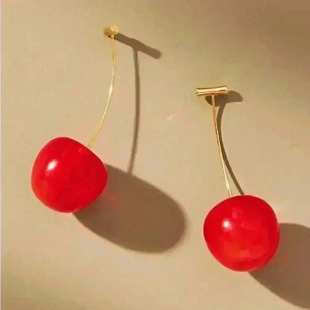 Cherry Drop Earings - Picture 2 of 3